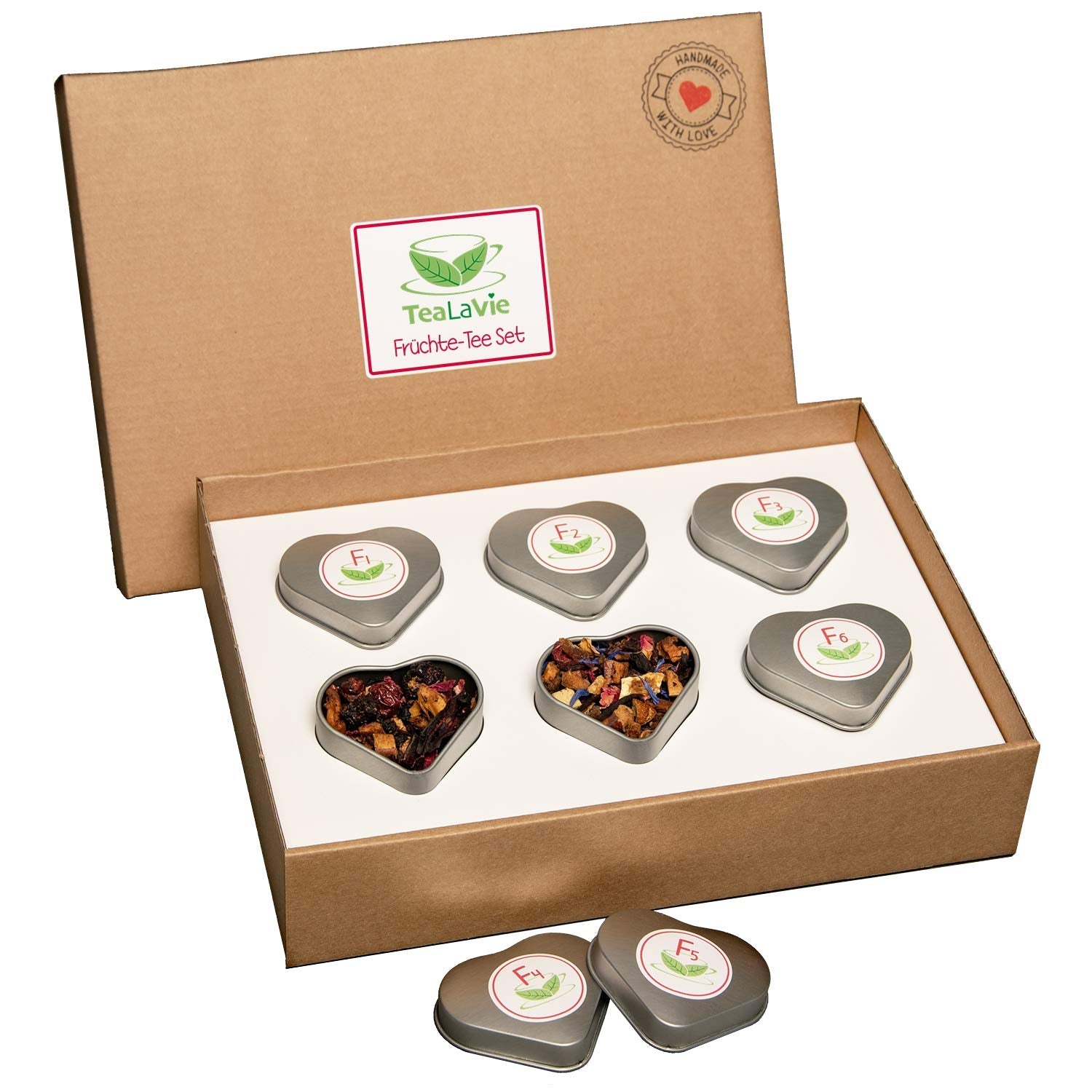 Tealavie Set regalo di 6 tè alla frutta (60 g) Set campione Confezione regalo Grazie Idee regalo per le colleghe Festa della mamma 2024