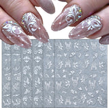 GZMAYUEN 12 colori adesivi per unghie francesi adesivi per unghie in colore sfumato francese 3D accessori per unghie autoadesivi per design per unghie