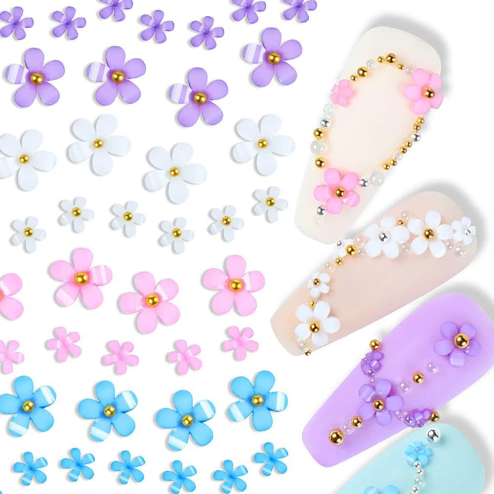 Unghie floreali 3D, 6 griglie, ciondoli per unghie floreali, strass per unghie acrilici, accessori per unghie, decorazioni per unghie primaverili fai da te