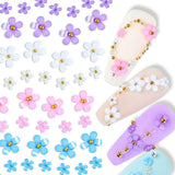 Unghie floreali 3D, 6 griglie, ciondoli per unghie floreali, strass per unghie acrilici, accessori per unghie, decorazioni per unghie primaverili fai da te