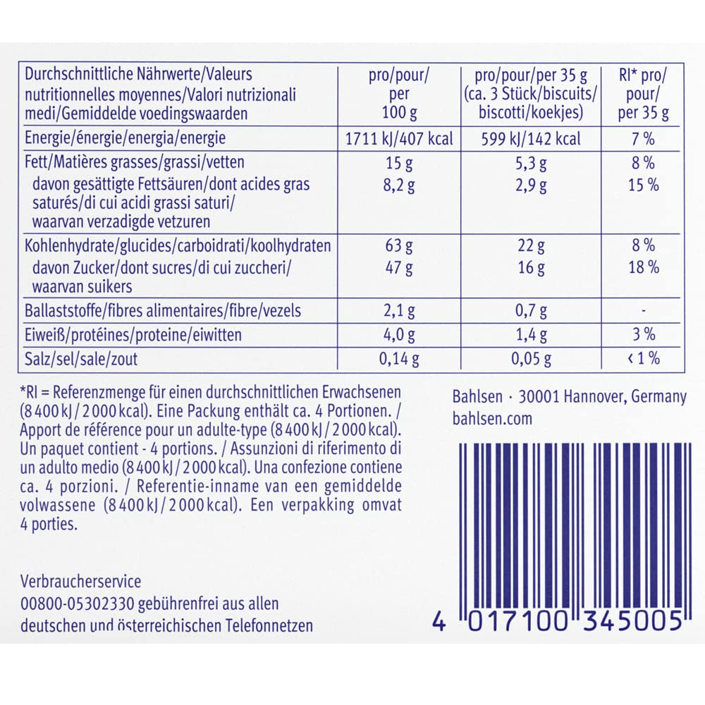 Bahlsen Messino Edelherb - Confezione da 4 - Edelherb Pasta soffice con ripieno di cioccolato e arancia (1 x 125g)