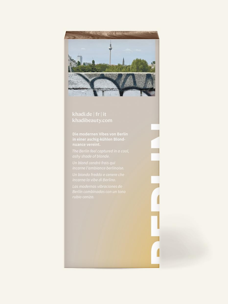 Tintura vegetale per capelli BERLINO BLOND khadi - tinge i capelli in una fresca tonalità grigio-biondo - tintura naturale per capelli 100% vegetale, naturale e vegana - 100g Tinta per capelli Naty Shop