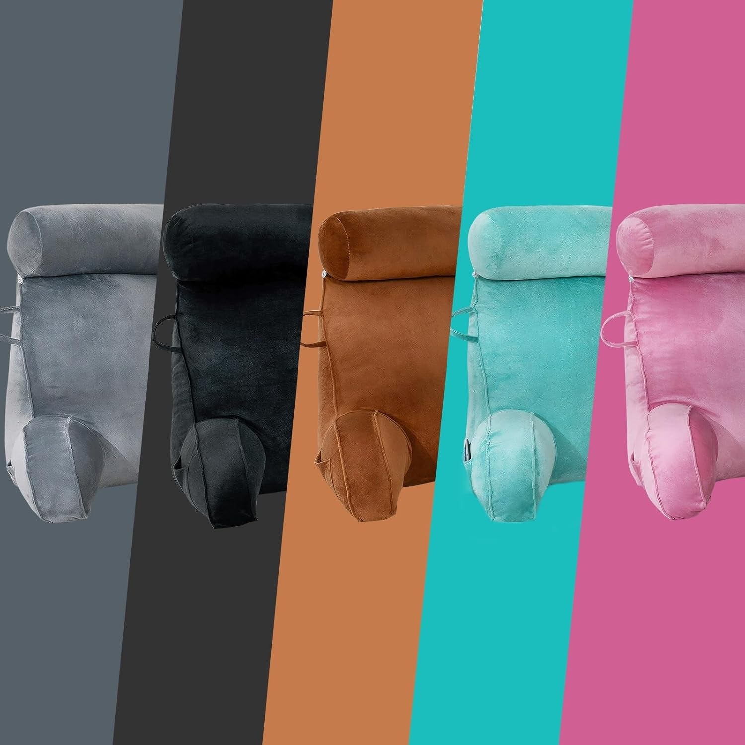 Cuscino da lettura XL per letto e divano con paranuca staccabile, cuscino per la schiena ideale per adulti con memory foam per leggere, lavorare, giocare, guardare la TV, rilassarsi (rosa) confortevole