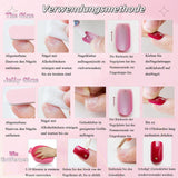 24 pz Rosa Tinta Unita Unghie Finte Autoadesive Neutre Unghie Finte Medio Quadrato Morbido Gel Per Le Donne FAI DA TE Copertura Completa Glitter unghie finte