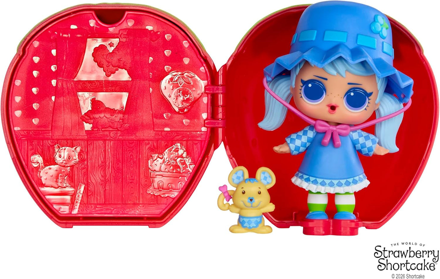 LOL Sorpresa! Loves Fragolina Dolcecuore Tots - Bambole profumate da collezione con 7 sorprese, animale domestico, moda, scarpe, cappello, set da gioco con casa trasformabile Fragolina Dolcecuore, dai 4 anni in su