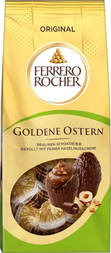 Ferrero Rocher Uova Di Cioccolato 90g – Cioccolato Al Latte Con Pezzetti Di Nocciole E Finissima Crema Di Cacao Con Nocciole – Uova Di Pasqua Per Nidi Di Pasqua – Regalo Di Pasqua – Cioccolato Pasquale, Dolci Pasquali