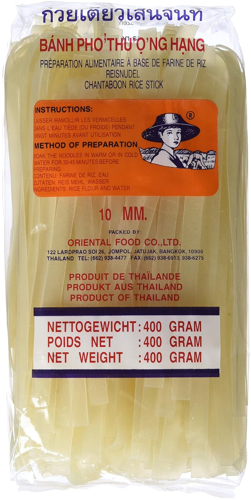 Spaghetti di riso - Spaghetti di riso tailandesi, larghi 10 mm, a base di farina di riso - 17 x 400 g