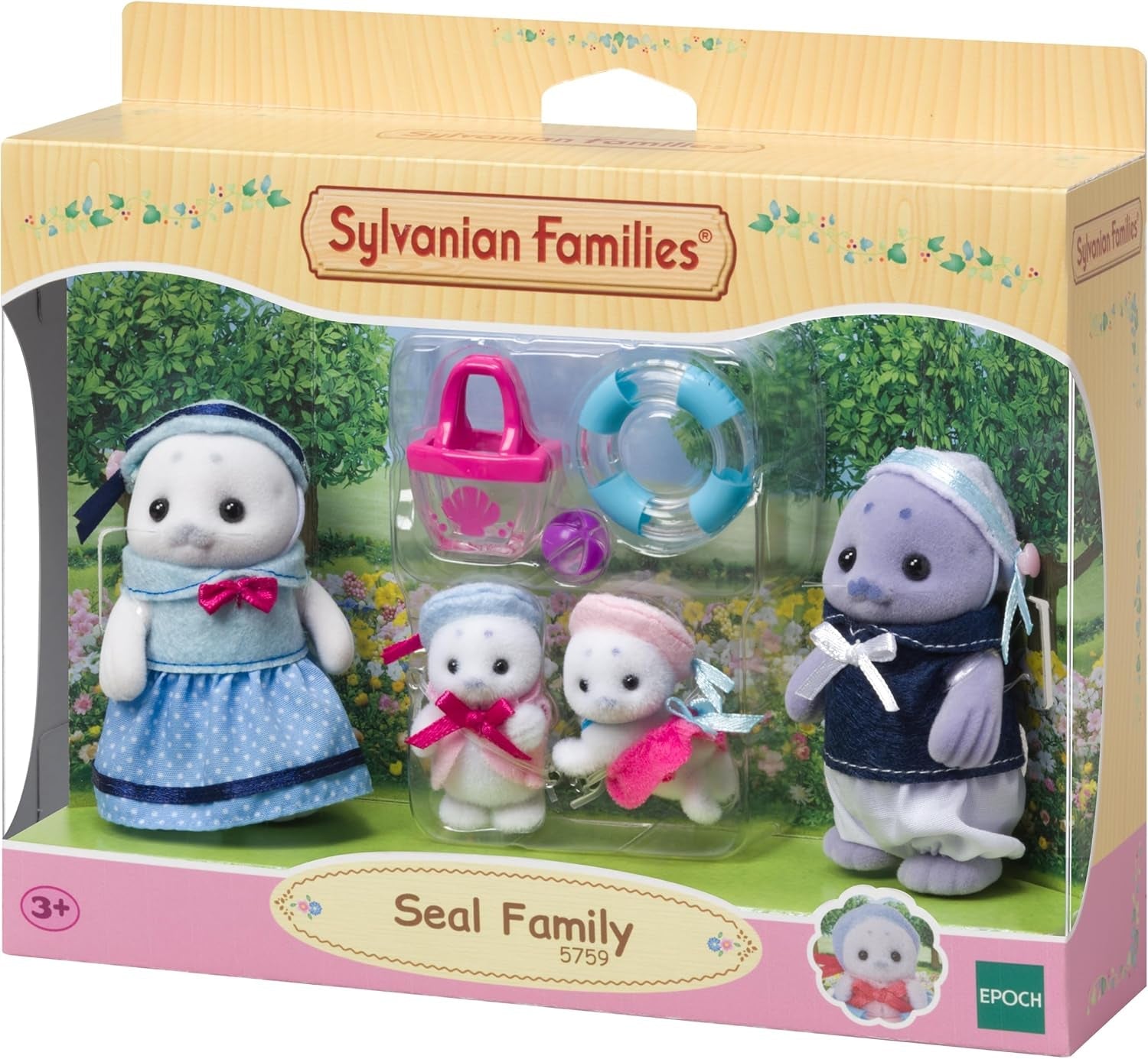 Sylvanian Families - 5759 Figura di animali della famiglia delle foche Giocattolo dettagliato per bambini dai 3 anni in su