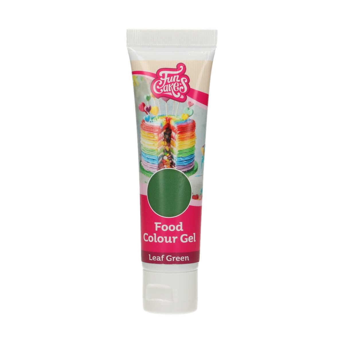 Colorante alimentare Funcakes Green Leaf: colorante alimentare altamente concentrato per pasta, panna, fondente e marzapane. Dosaggio facile. Una sola goccia per creare colori vivaci. Halal. 30 g.