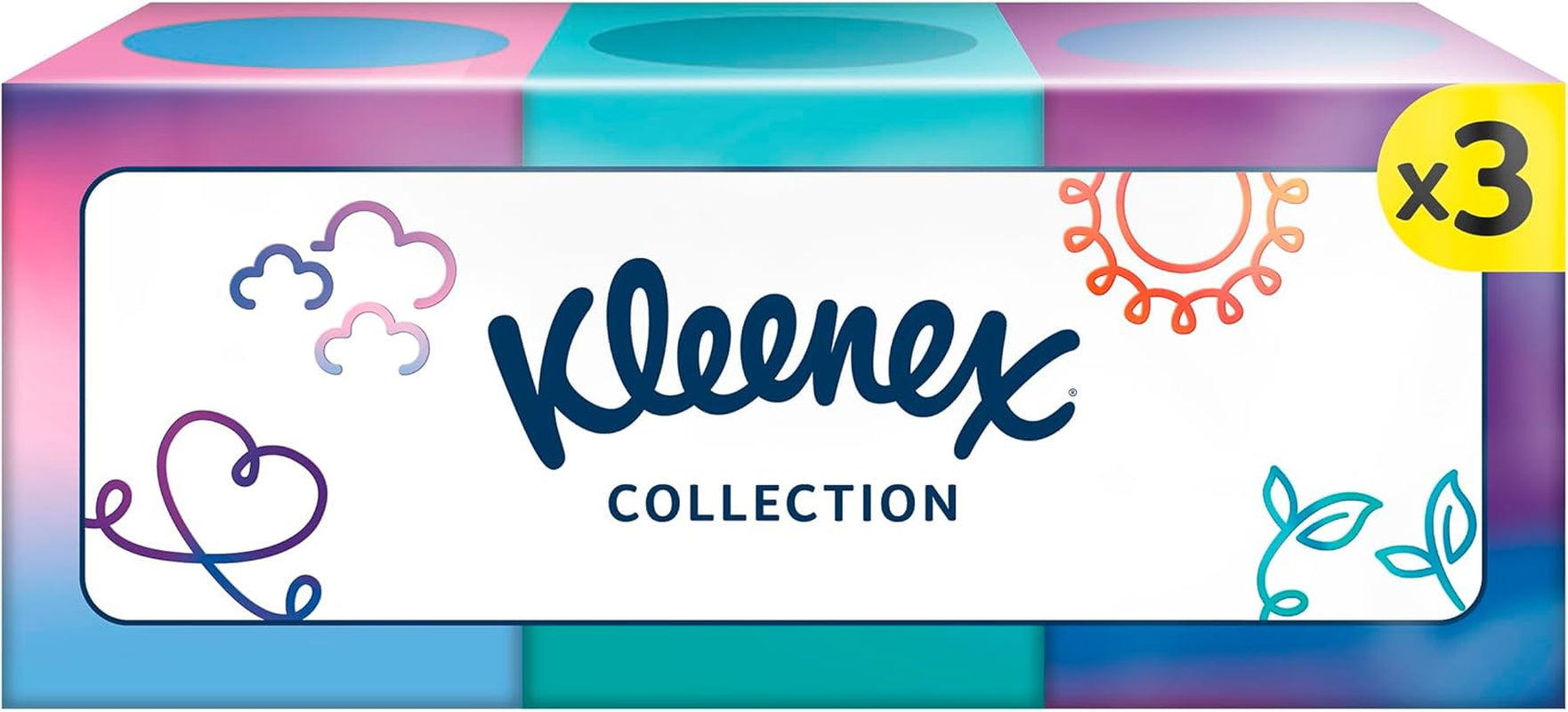 Scatole per fazzoletti cosmetici Kleenex, uso quotidiano, 3 veli, cubo da collezione, 12 x 48 fazzoletti