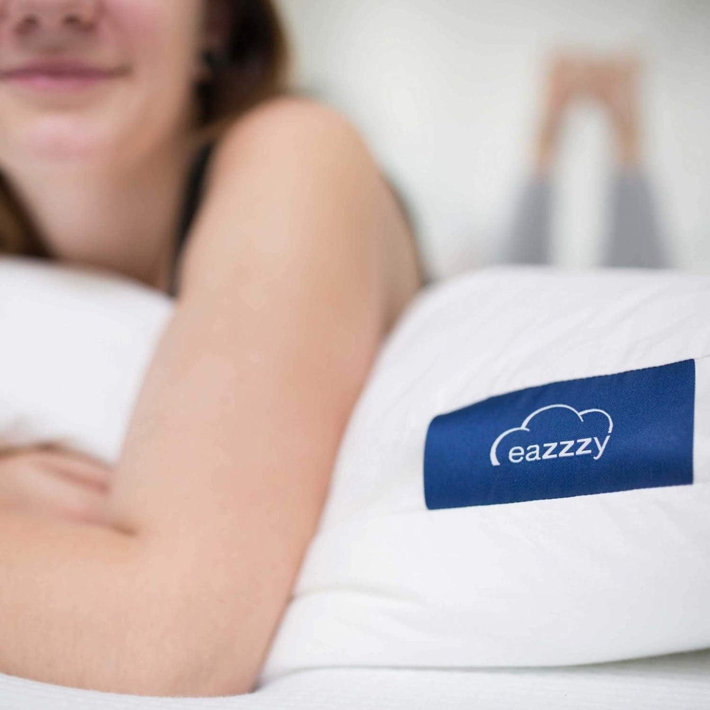 Cuscino Genius, cotone, eazzzy 40x80 cm - cuscino ortopedico per un sonno ristoratore, in fibra di latte con aloe vera - adatto per chi soffre di allergie, con supporto, cuscino per il collo certificato Oeko-TEX, bianco, A19202
