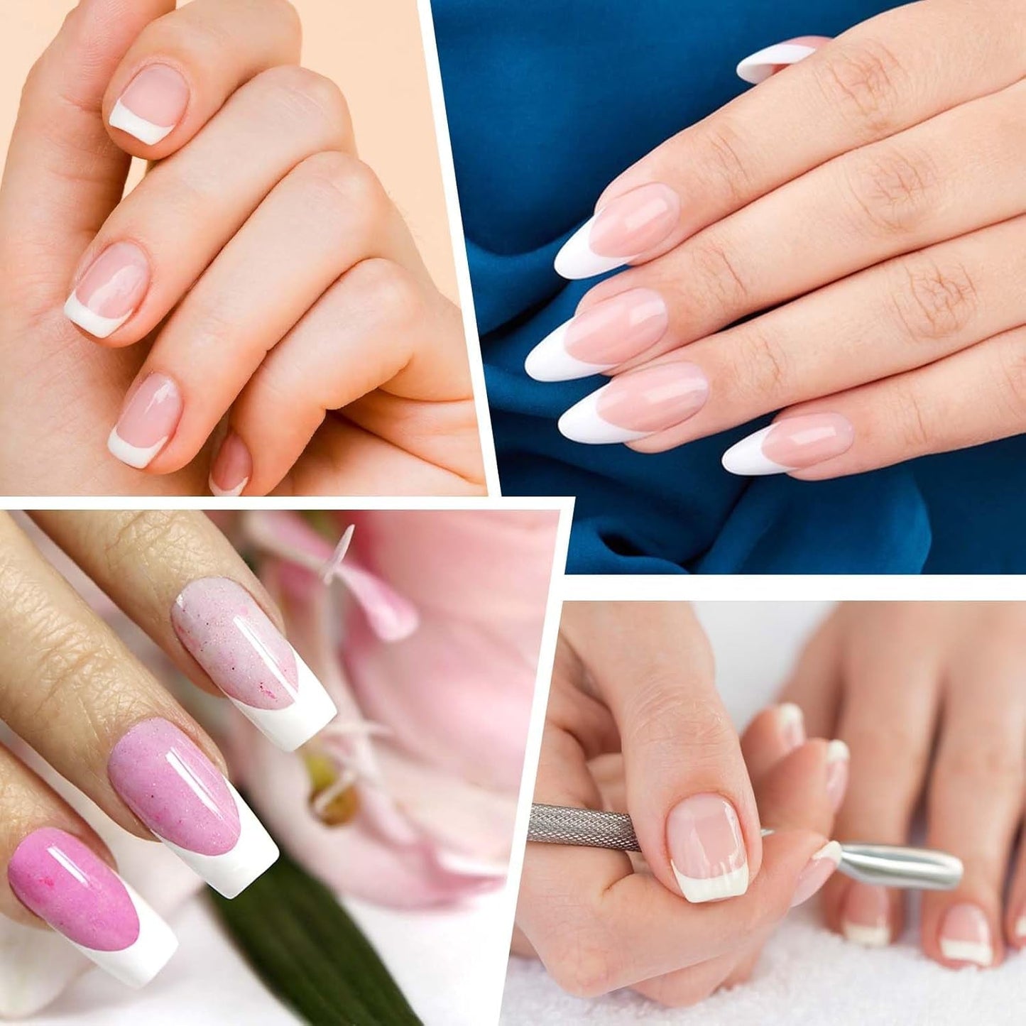 1620 pezzi French Schablonen Nägel,French Nail Schablone,Maniküre Schablonen,Selbstklebende Nail Art Sticker Frenchs Für DIY Nageldesign Maniküre Dekoration Nageldesign Zubehör