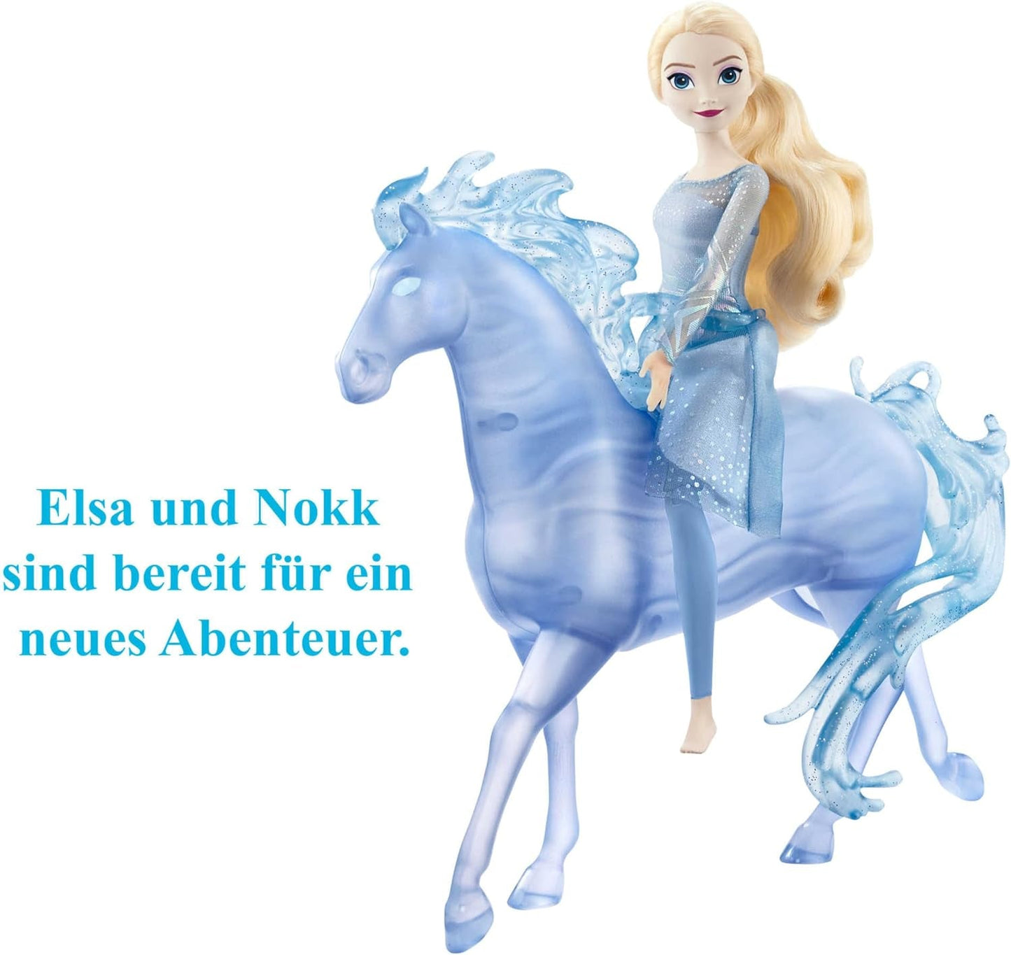 Mattel DISNEY Frozen Elsa e Nokk - Bambola Elsa articolata, maestosa figura acquatica di Nokk, ispirata al secondo film, per bambini dai 3 anni in su, HLW58