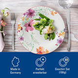 Villeroy & Boch Mariefleur Set Iniziale, Colori Assortiti, Lavabile in Lavastoviglie, Adatto al Microonde, Servizio Piatti per 2, Servizio Piatti Floreale, Stoviglie, Set Combinato, Porcellana Premium