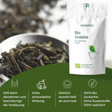 Tè verde biologico al gelsomino 100 g (50 tazze) | Tè al gelsomino proveniente dalla Cina sfuso, qualità biologica REPLANTEA