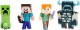 Jada Toys Set di personaggi Minecraft (4 pezzi) in metallo - Personaggi da collezione Minecraft Caves & Cliffs (Steve, Alex, Creeper e Warden) per giocatori e collezionisti 8+ 6 cm ciascuno Action Figure Naty Shop