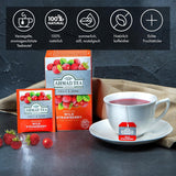 Tè Ahmad - Fragola selvatica - Tisana alla frutta e alle erbe decaffeinato - Fragola - Bustine di tè sigillate confezionate singolarmente con 2 g di tè per porzione - 20 bustine di tè fasciate