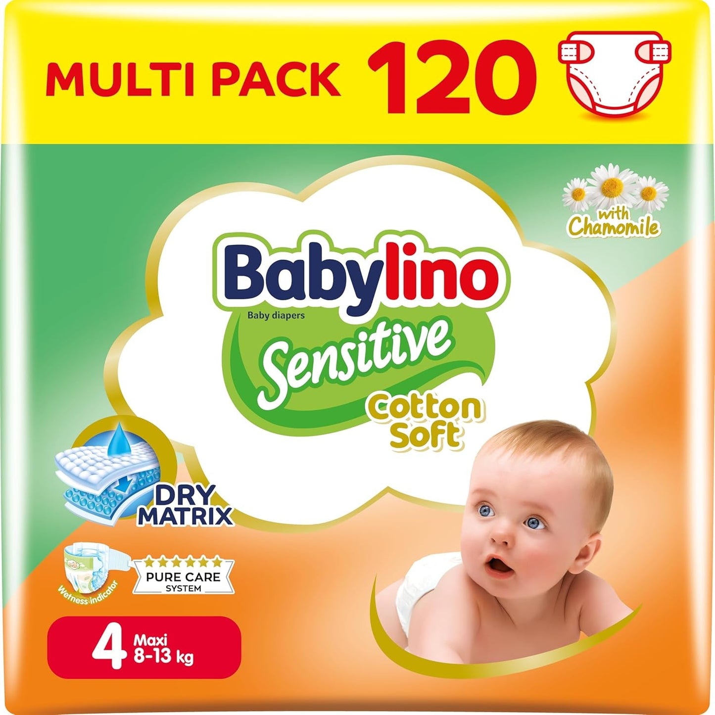 Pannolini per bambini Sensitive taglia 4, Maxi (8-13 kg), 20 pezzi