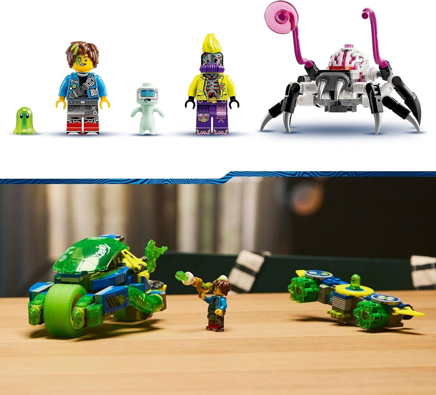 LEGO Dreamzzz Mateo con Z-Blob Action Racer, set di gioco fantasy 2 in 1 con veicoli, minifigure e creature da sogno per bambini 8+, regalo per ragazzi e ragazze 71491 Set da costruzione Beuche den LEGO-Store