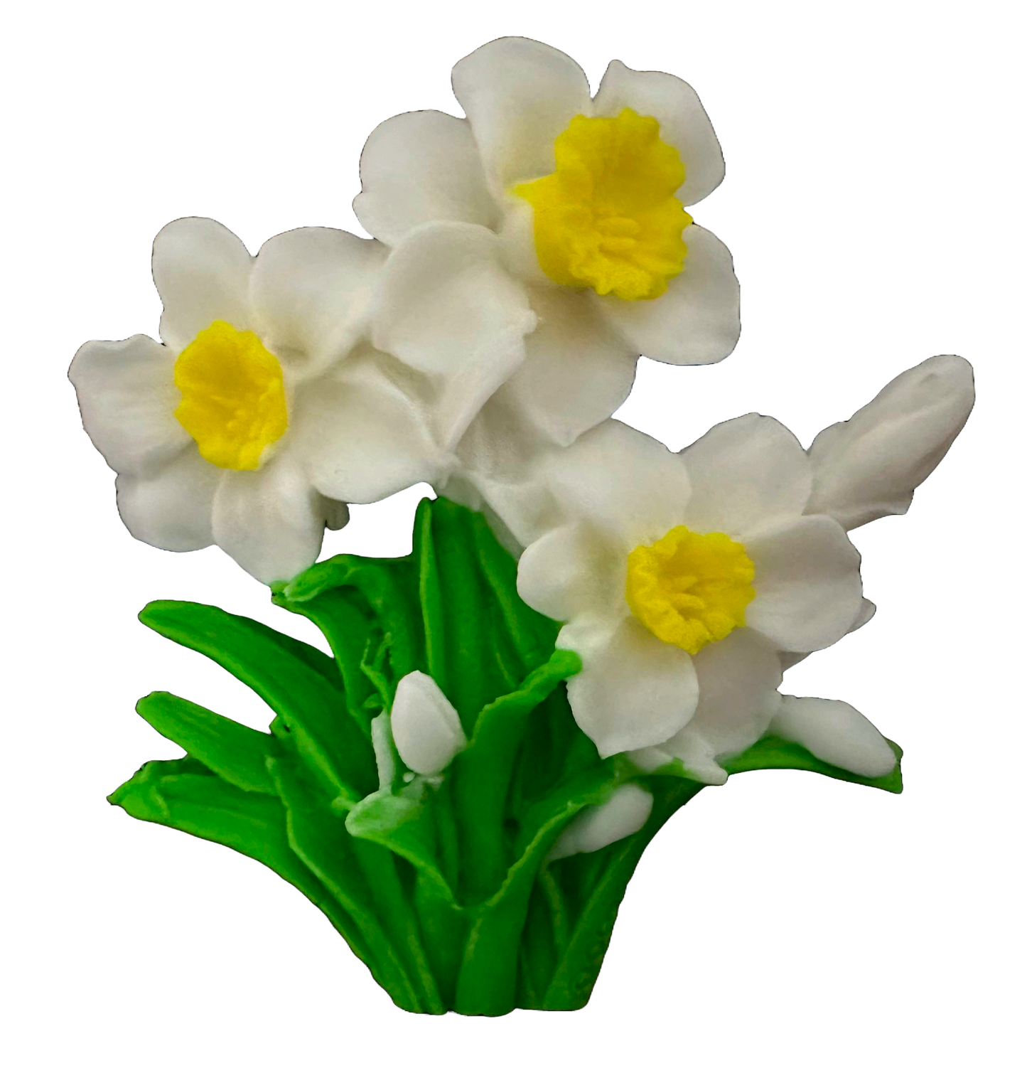 Decorazione in zucchero commestibile, Decorazioni Narcisi bianchi da Pasta di Zucchero Nati Shop