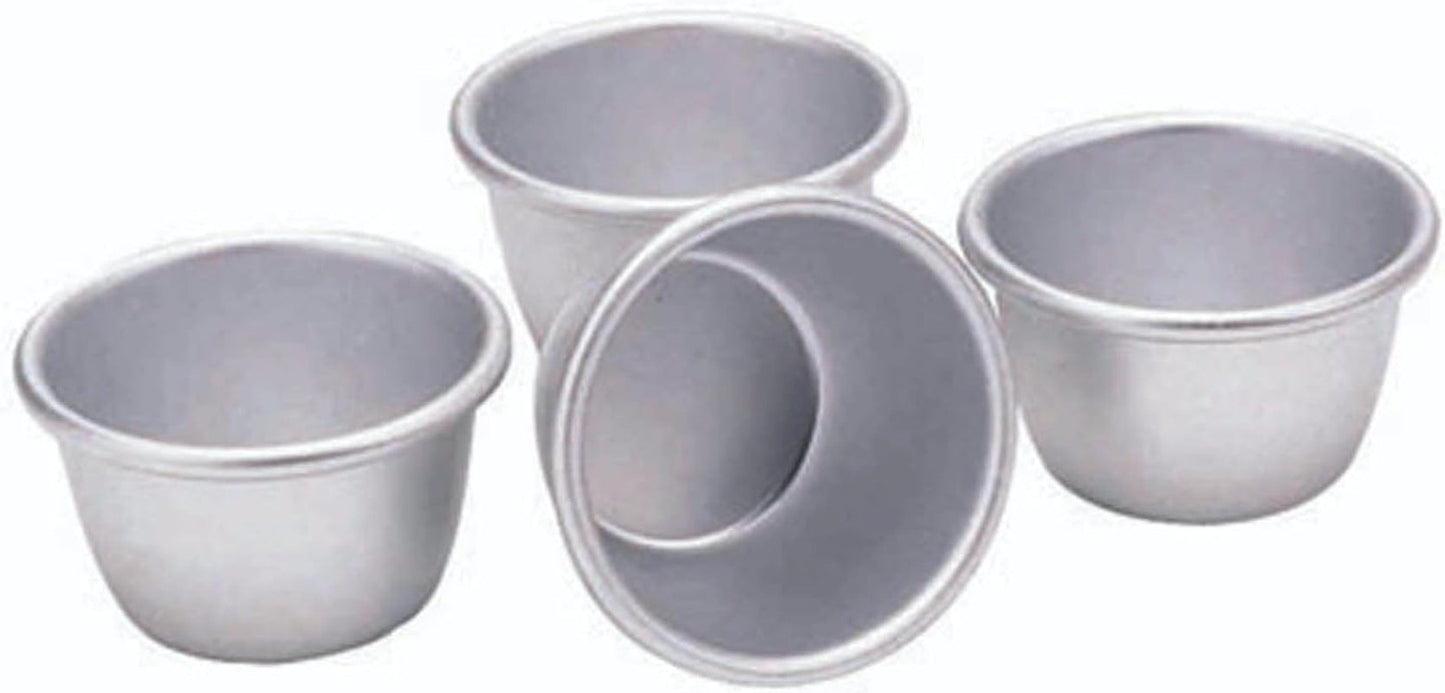 Kitchencraft Mini Stampi per Budino in Alluminio Anodizzato 7,5 cm Set di 4 Stampi da Forno e Vassoi Argento Naty Shop