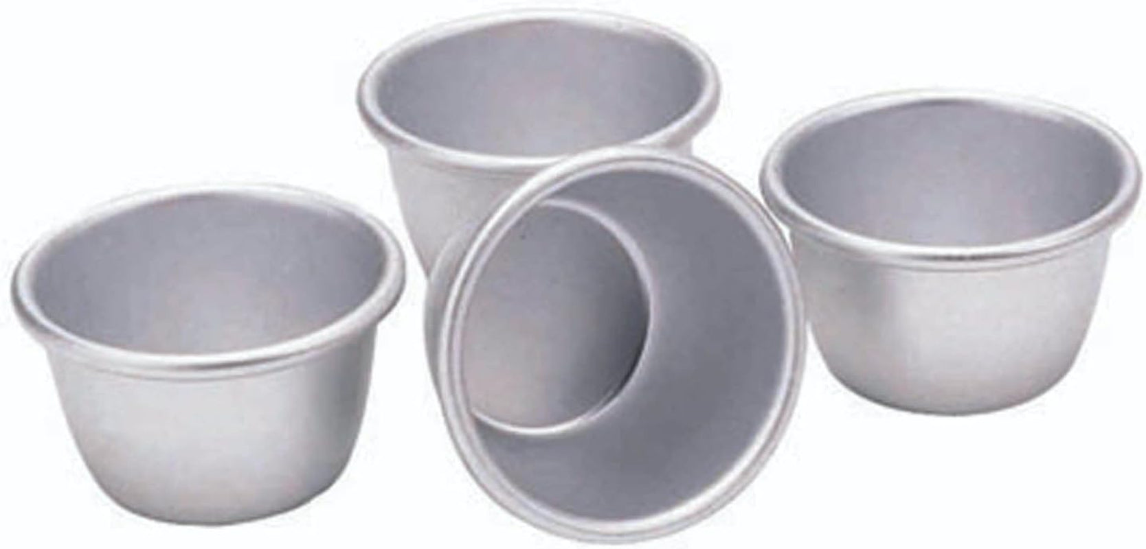 Kitchencraft Mini Stampi per Budino in Alluminio Anodizzato 7,5 cm Set di 4 Stampi da Forno e Vassoi Argento Naty Shop