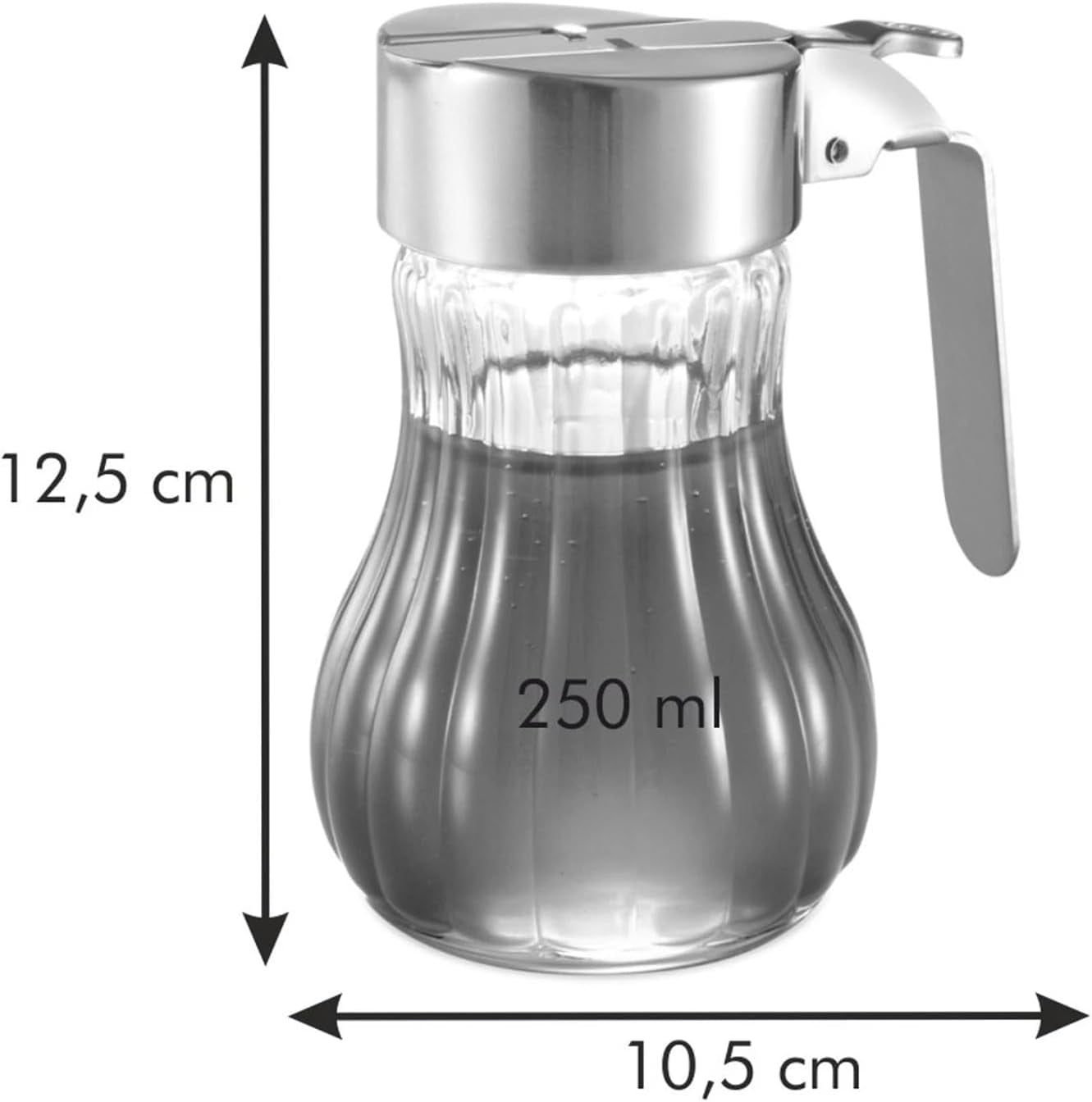 Tescoma CLASSIC tazza crema/miele 250 ml, acciaio inox e vetro robusto, ideale per la casa e la ristorazione, resistente e funzionale