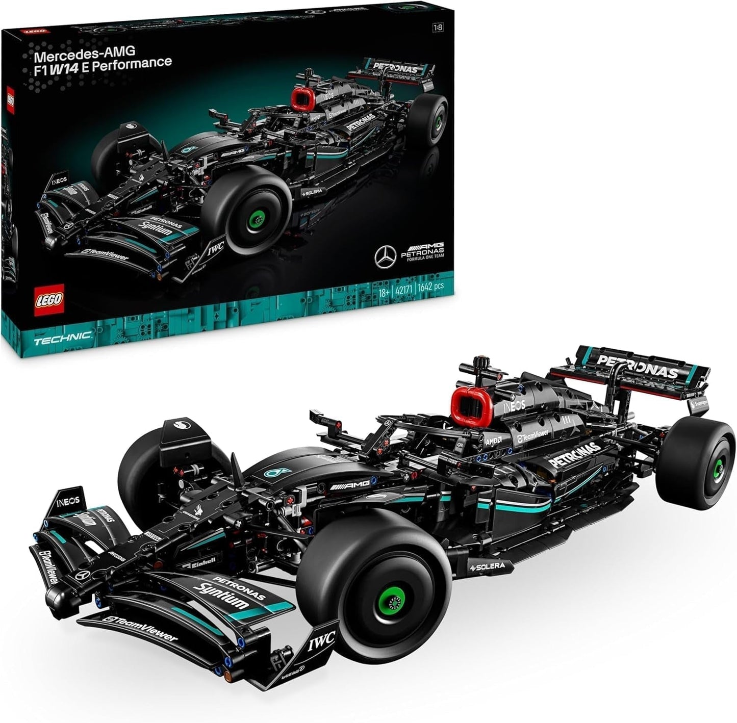 LEGO Technic Mercedes-Amg F1 W14 E Performance Set per adulti, modellino in scala di auto da corsa, oggetti da collezione per la casa o l'ufficio, regali di Formula 1 per uomini e donne 42171 Kit di costruzione Besuche den LEGO-Store Autoturism
