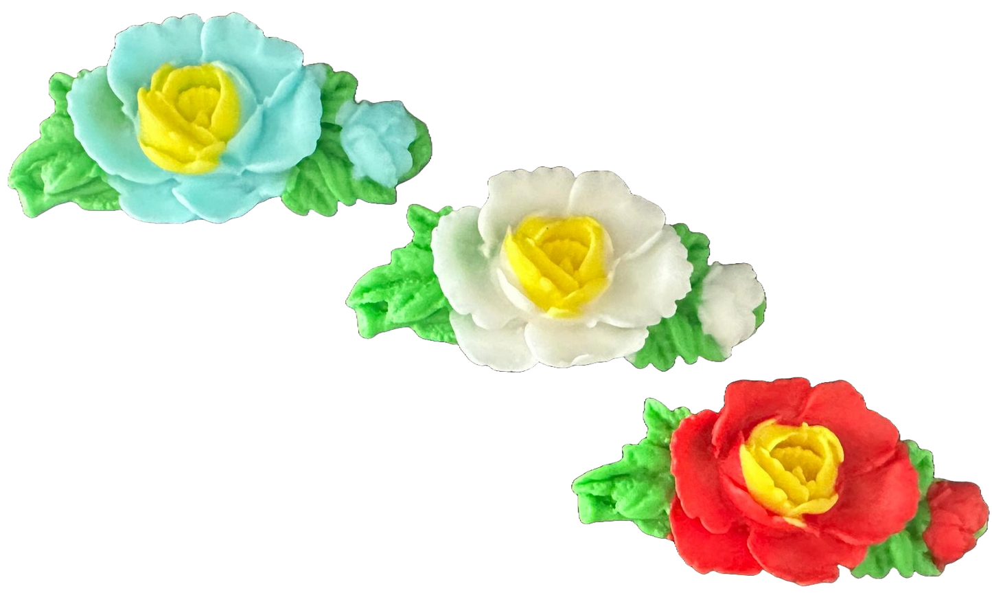 Set di 3 decorazioni in zucchero commestibile, decorazioni rose di Sugar Paste Nati Shop