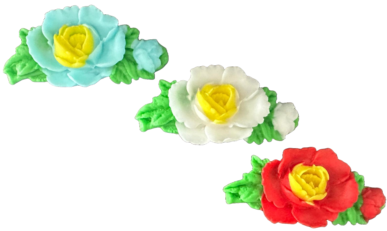 Set di 3 decorazioni in zucchero commestibile, decorazioni rose di Sugar Paste Nati Shop