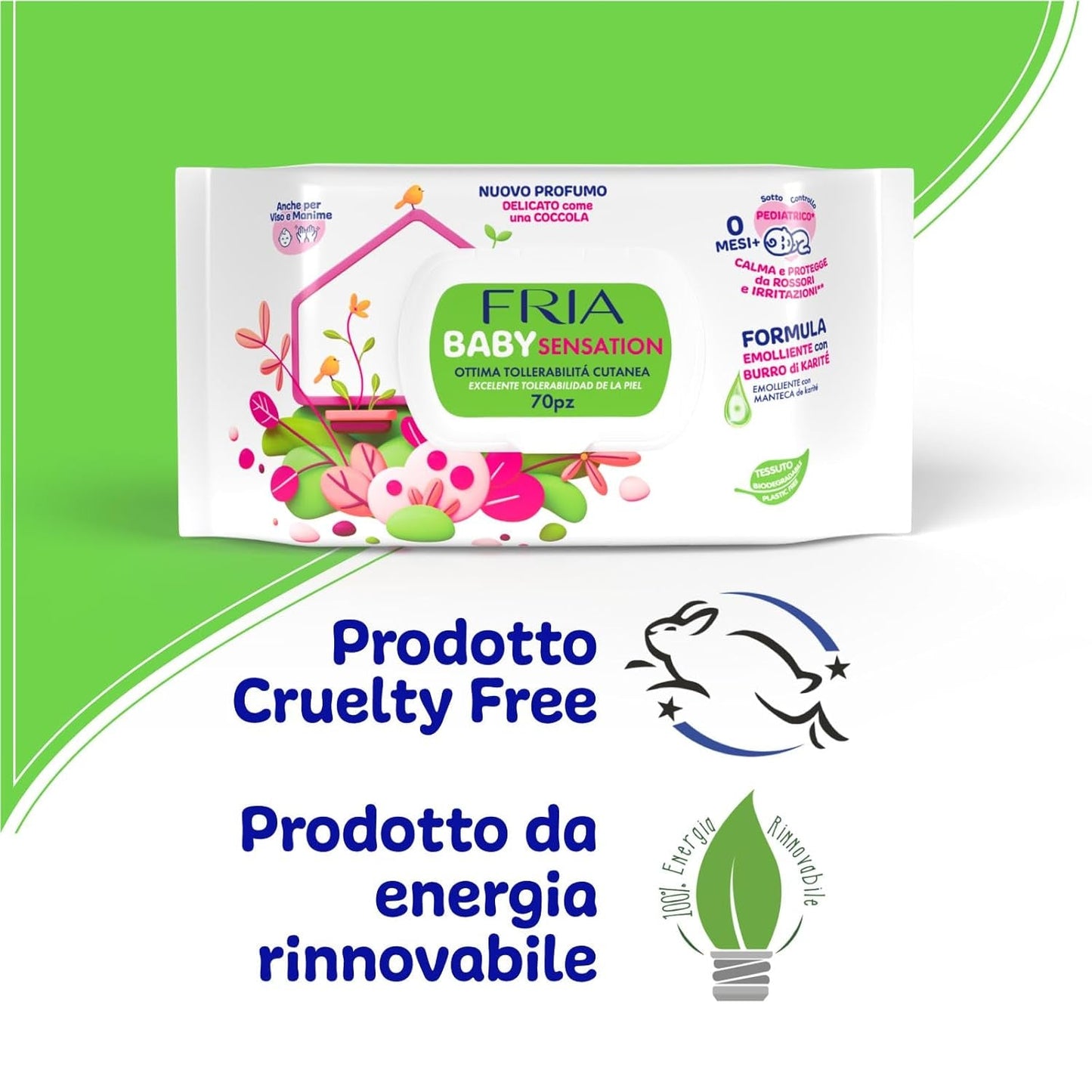 Baby Sensations con coperchio, 72 salviette umidificate, salviette detergenti per la cura personale, unisex, bambini