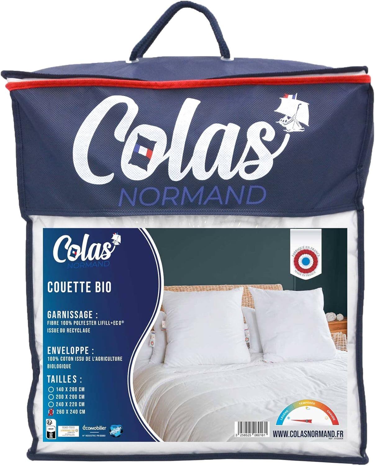 Trapunta COLAS NORMAND 260 X 240 cm, cotone organico e imbottitura riciclata, leggera, morbida, lavabile in lavatrice a 40 °C Trapunte e trapunte Naty Shop Titolo predefinito