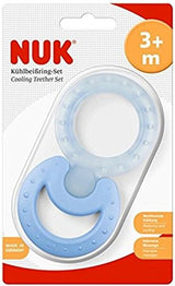 NUK Classic and Cool Set di anelli da dentizione in 2 pezzi per massaggio e raffreddamento, 1 set di colori assortiti senza BPA