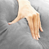 Cuscino da lettura con braccioli InnovaGoods Huglow per divano, letto e tappeto, cuscino da lettura con supporto lombare e maniglia per il trasporto, ergonomico, previene disagio e dolore, grigio