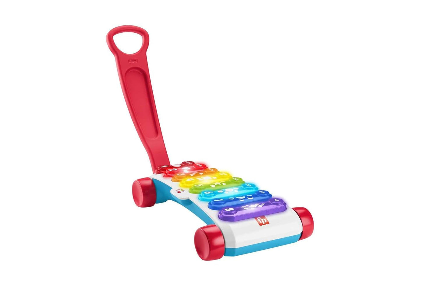 Fisher-Price Xilofono gigante luminoso - strumento musicale elettronico da trascinare con canzoni con contenuti didattici, per bambini, a partire da 9 mesi, multicolore, versione: francese, HJK40 Jucarii Bebe Naty Shop Francese