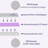 Set di 3 lime per unghie, lime per unghie per unghie in gel, accessori per unghie in gel resistenti all'usura e lavabili, lime per unghie professionali 100/180 con 3 forme, bianco