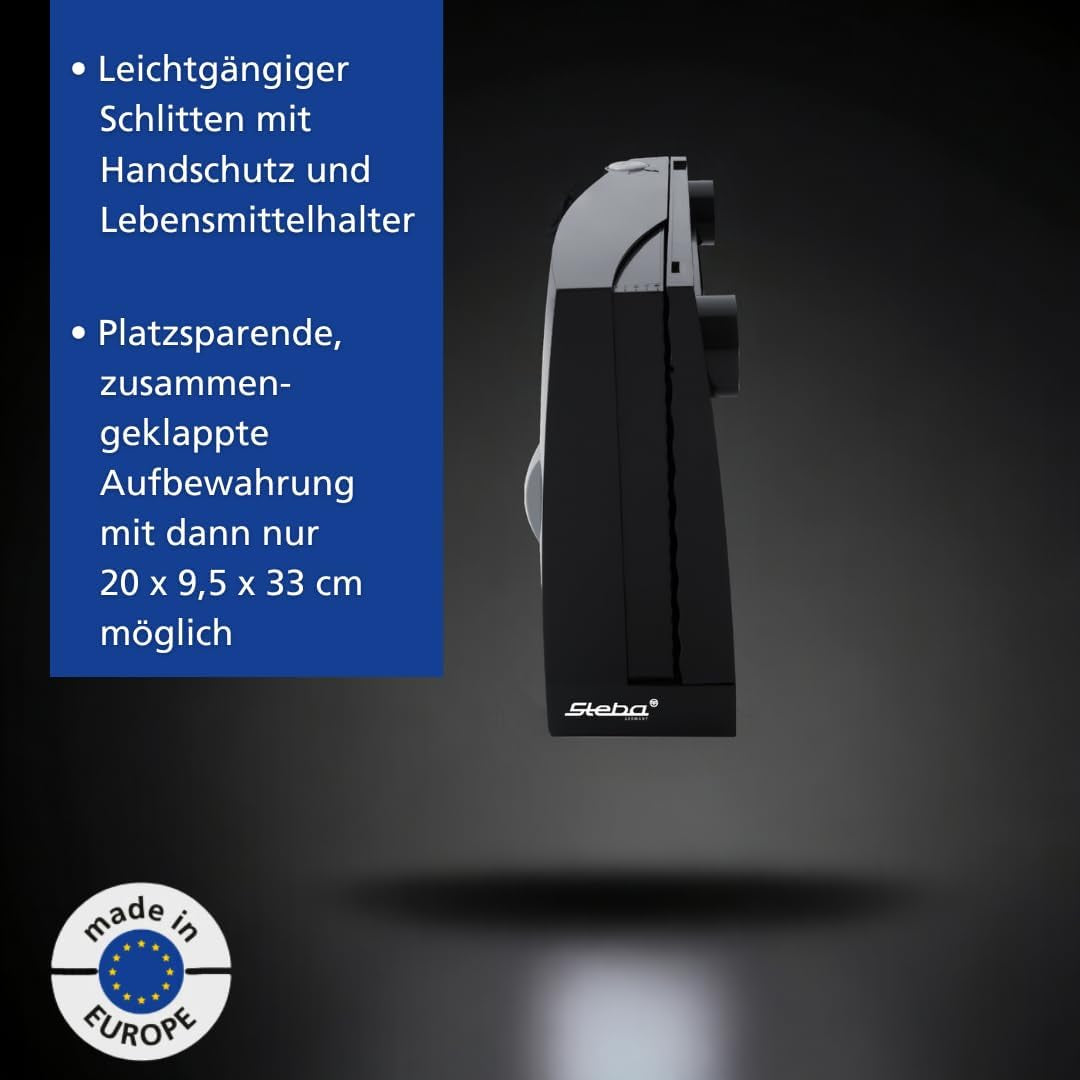 Affettatrice multifunzione Steba, spessore di taglio regolabile fino a 17 mm, protezione per le mani Affettatrici Rasnite e Naty Shop