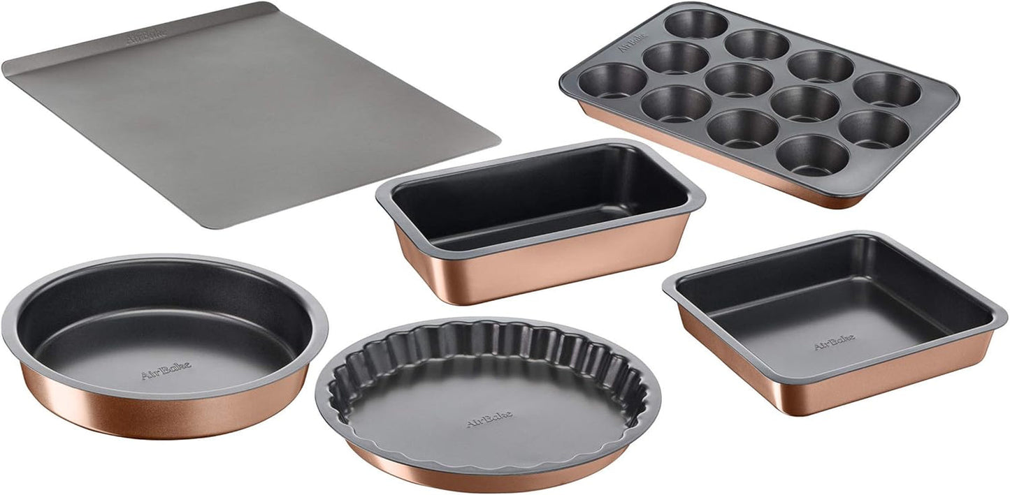 Tefal Airbake J2555014 Muffinform, Antihaftbeschichtung, Karbonstahl, Braun, 29 X 41 Cm Stampi e vassoi per cuocere Naty Shop