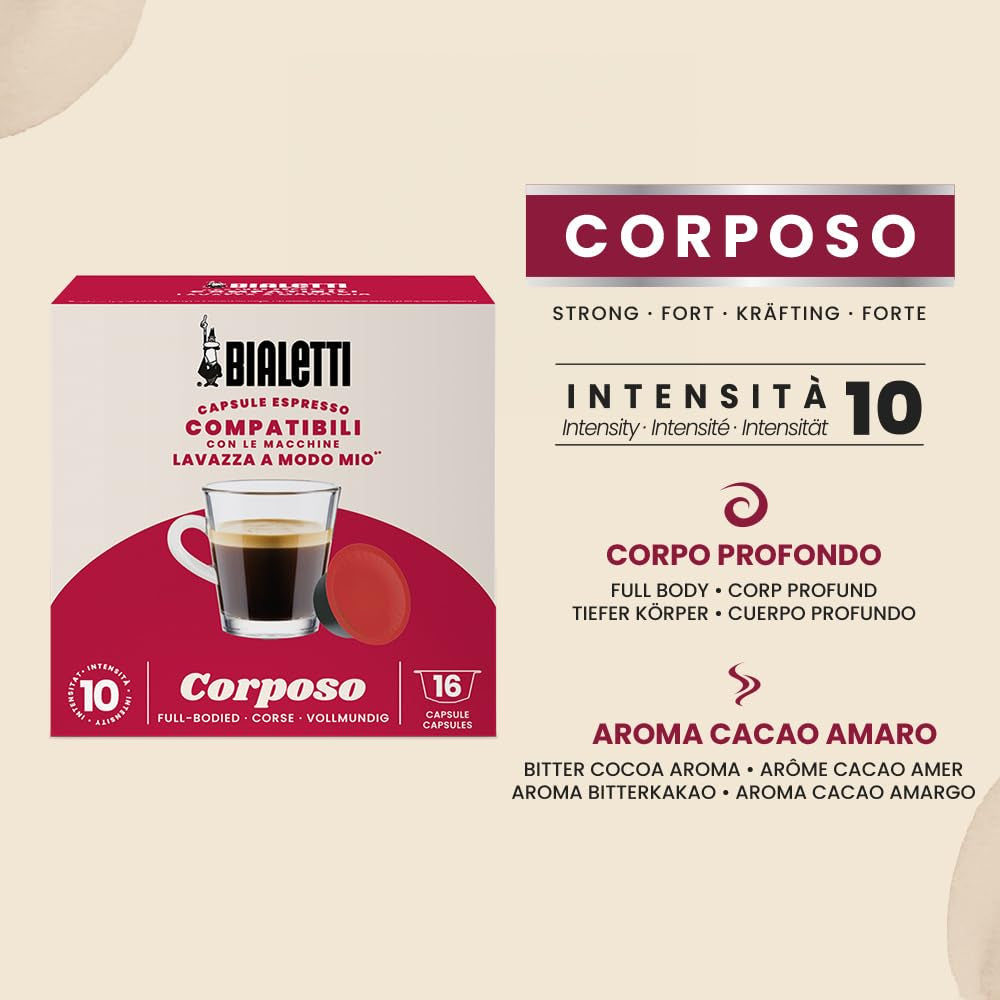 -Kaffee Lavazza®-compatibili Kapseln – Corposo – 16 Kapseln (Packung mit 3)