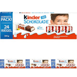 Kinder Chocolate - Barrette di cioccolato al latte ripiene - 1 confezione contenente 24 barrette singole (24 x 12,5 g).