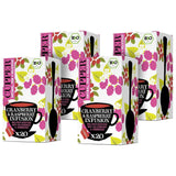 4Er Pack CUPPER Tè alla frutta biologico "Infuso di mirtillo rosso e lampone", 4X20 bustine di tè non bianco, biologico, commercio equo e solidale