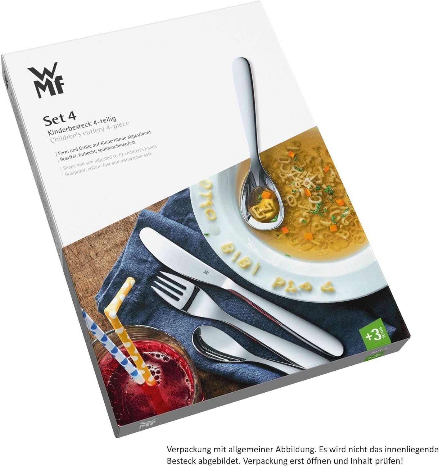 WMF Animals set posate in acciaio inox per bambini, 4 pezzi, lucido Cromargan Kitchen Naty Shop