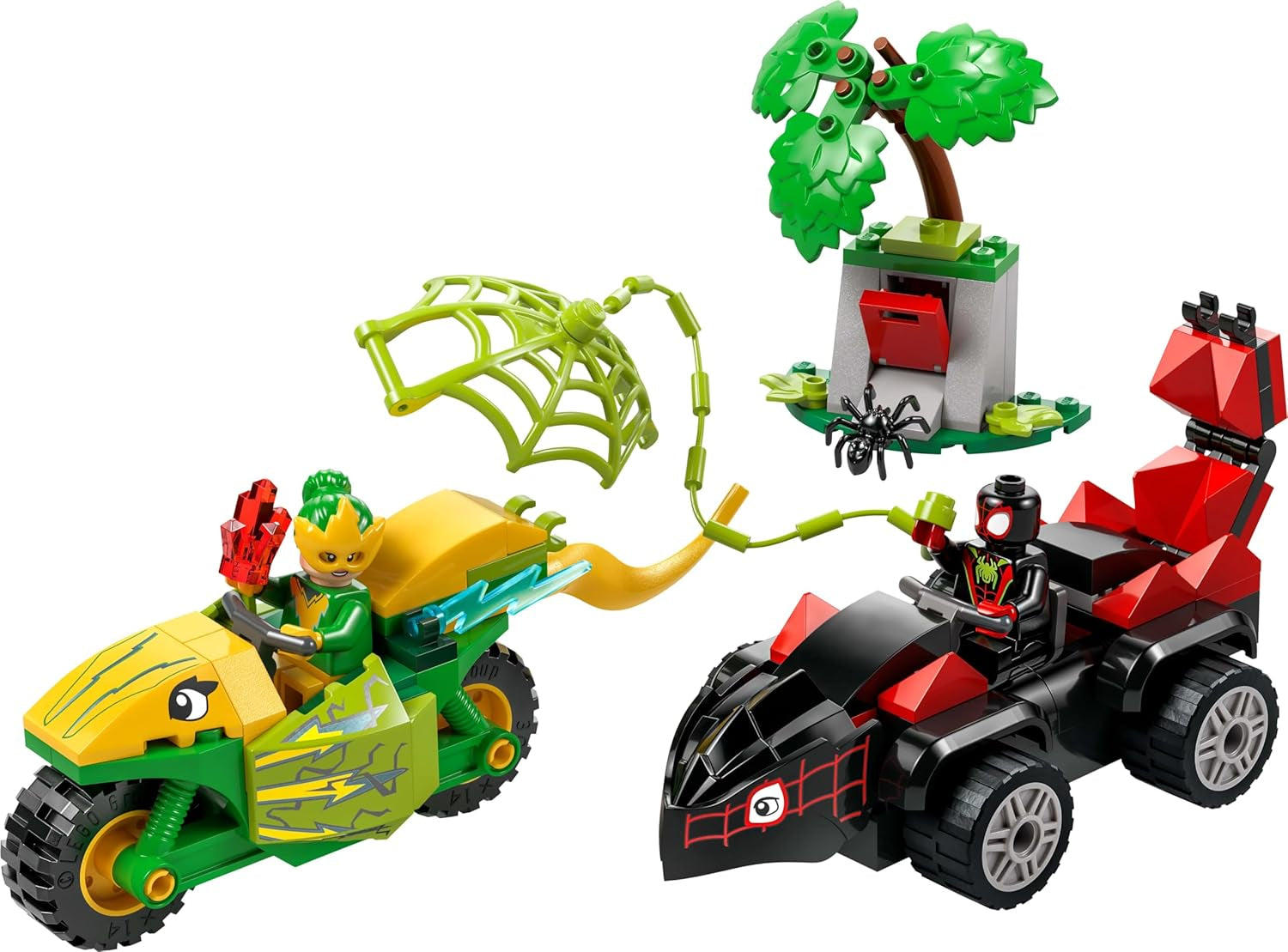 Divertimento d'azione LEGO Marvel con spin ed elettro nei loro Dino Speedster, auto da supereroe costruibile per ragazzi e ragazze a partire da 4 anni, set di eroi con macchinina, Spidey e i suoi super amici 11198 Set da costruzione Beuche den LEGO-Store