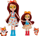 Enchantimals HCF81 - Felicity Fox e la sua sorellina (circa 15 cm e circa 10 cm) e 2 figure di animali, gonna staccabile e accessori, ottimo regalo per bambini dai 3 anni in su