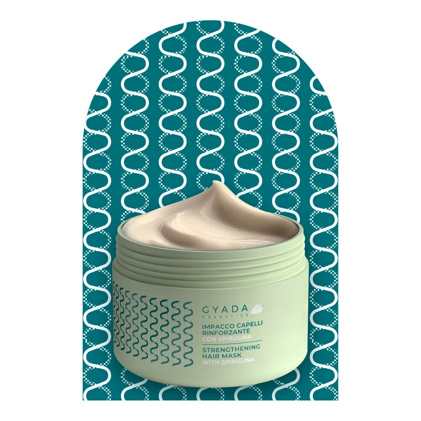 GYADA COSMETICS Spirulina Impacco Rinforzante per Capelli Nutriente Anticaduta Doppie Punte Funziona 250ml + Pettine in Legno di Faggio Ideale per Districare Tutti i Tipi di Capelli Naty Shop Maschera per Capelli