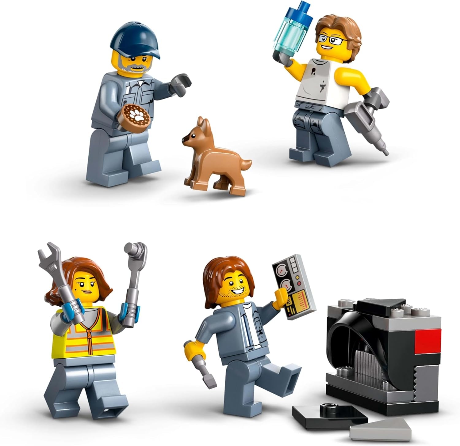 Deposito di rottami LEGO City con macchinine - giocattolo con pressa per rottami e gru, 2 macchinine, 4 minifigure funzionanti ed edificio per uffici - regali di compleanno per ragazzi e ragazze a partire da 8 anni 60472 Besuche den LEGO-Store set di costruzione