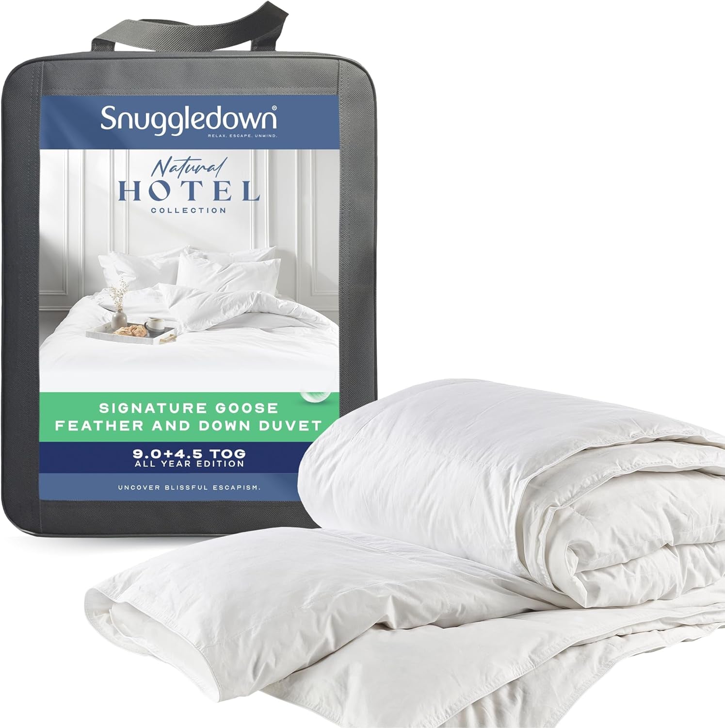 Snuggledown Freshwash Allergy Comforter, 13,5 Tog Inverno caldo, Cotone, Bianco, Letto singolo Naty Shop Trapunte King Size 13,5 Tog, Tutto l'anno