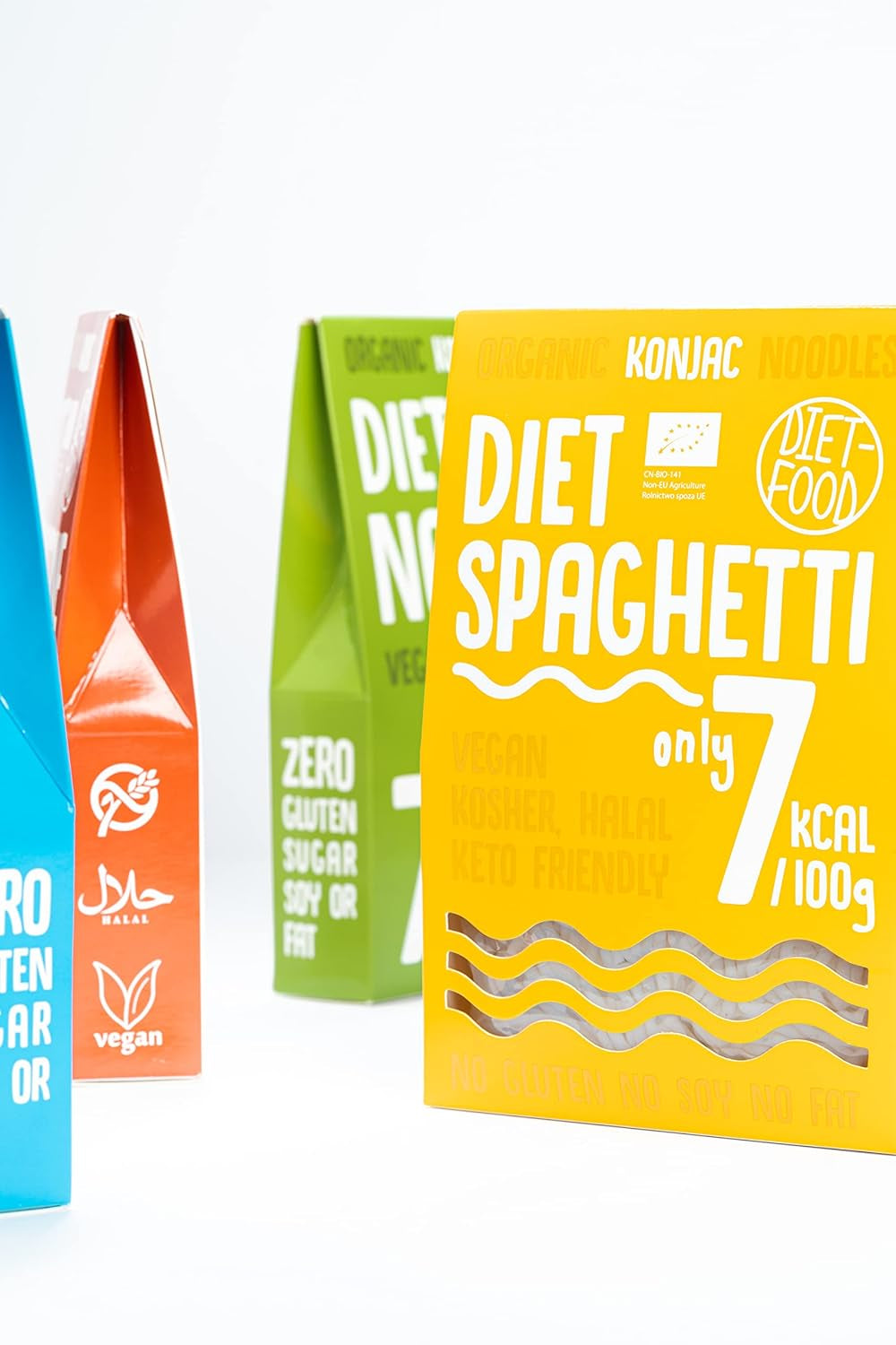 Fettuccine Konjac Noodles Bio Shirataki Diet-Food - 300g, a basso contenuto di carboidrati, senza zucchero, cheto, vegano, ipocalorico, senza glutine e senza uova, a base di farina Konjac