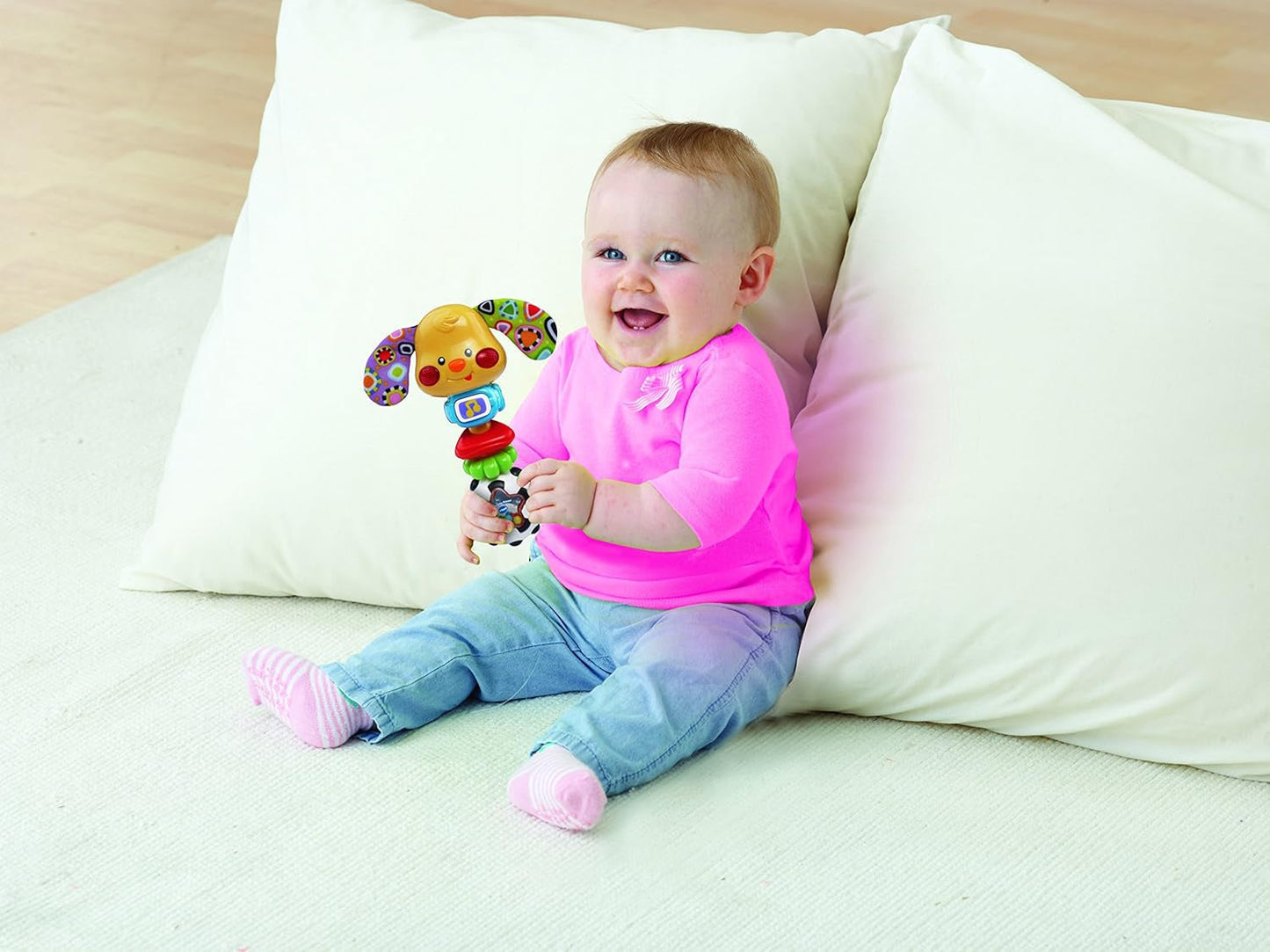 VTech Sonaglio per Bambini - Sonaglio per Bambini a Forma di Cucciolo con Detti Divertenti, Musica ed Effetti di Luce - Per Bambini da 3 a 24 Mesi Giocattoli per Bambini Naty Shop