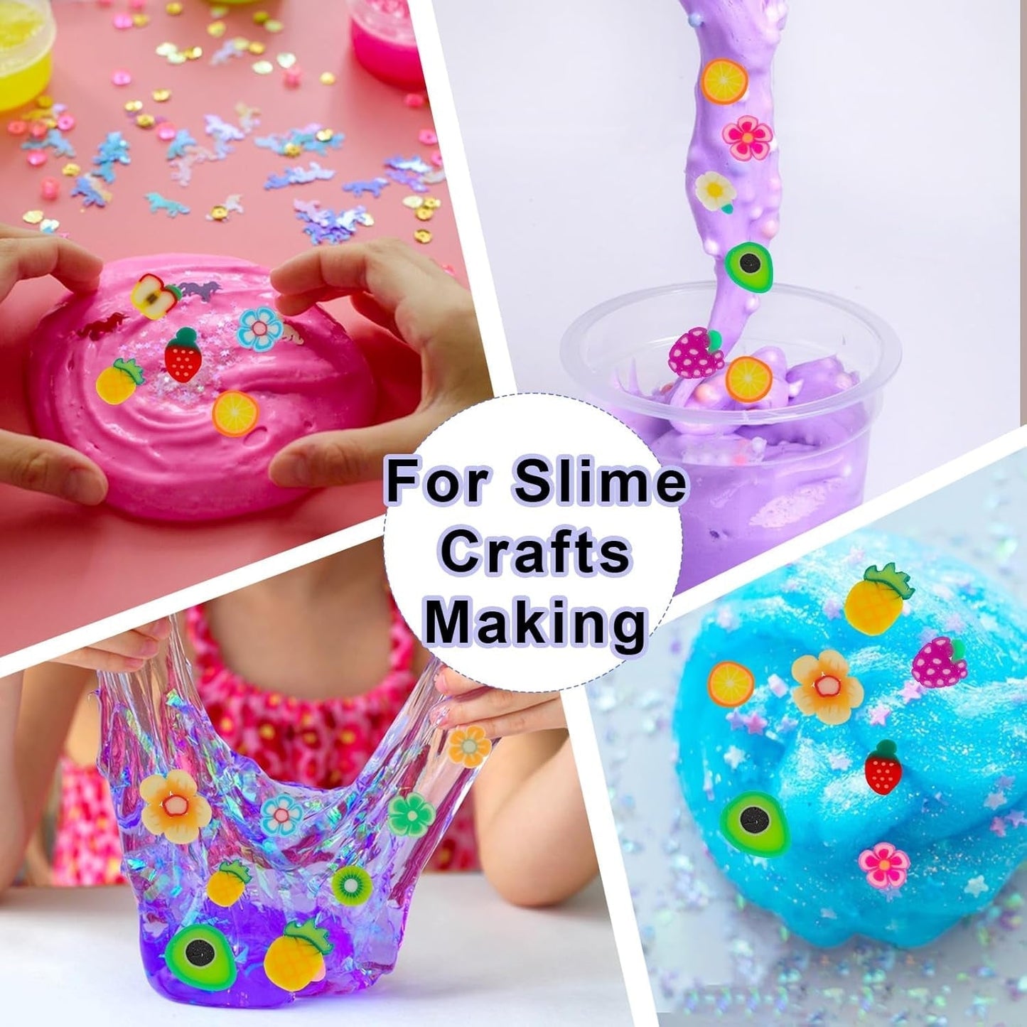 1000 Stk Nagel Obst Scheiben, Nagelkunst Fruchtscheiben Charms Cute Obst-Blumen Charms Set misto Mini 3D Obstscheibe Nail Art Zum Nagelkunst Handy Deko DIY Schleimbasteln Ornament Scrapbooking